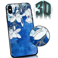 Mocco Flowers Aizmugurējais Apvalks 3D Priekš Samsung Galaxy A72 Zils