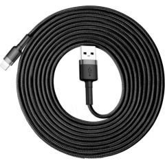 Baseus CALKLF-RG1 Cafule USB lightning kabelis 2A / 3m melns+pelēks
