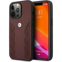 BMW BMHCP13XRSPPR Back Case Aizmugurējais Ādas Apvalks Telefonam Apple iPhone 13 Pro Max Sarkans