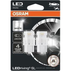 Osram spuldžu komplekts LED W21W White 6000K