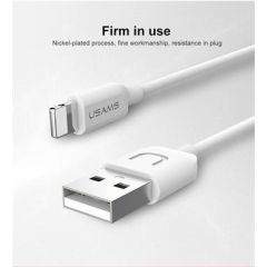 Usams U-TURN Universāls Silikona Apple Lightning (MD818ZM/A) USB Datu un uzlādes Kabelis 1m Balts