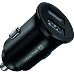 Swissten Metal Премиум Автомобильная зарядка 2 x USB / 4.8A Черная
