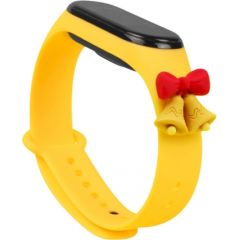 Fusion Xmas Bells siksniņa pulkstenim Xiaomi Mi Band 3 / 4 dzeltens Smart-Watch aksesuāri