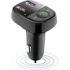 Devia Smart FM Transmiter Bluetooth 5.0 / MP3 / MicroSD  /2x USB QC 3.0 + 1,5A / LED / Auto Ladētājs / Melns