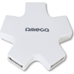 Omega USB 2.0 хаб 4 порта, белый (OUH24SW)