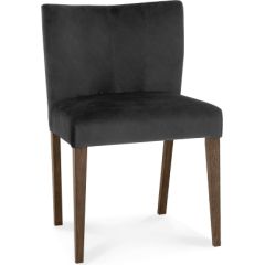 Krēsls TURIN 57x51xH80cm, tumši pelēks samta audums, tumšas ozolkoka kājas
