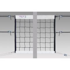 Pokorny Site Volleyball net POKORNYSITE EXTRA LEAGUE  PE+PA-9,5x1m black, 100x100x3mm, side bars PES-bands galvanized steel cable