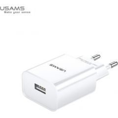 Usams US-T18 Gudrais Viena USB Ligzdas 2.1A Ātrs Tīkla lādētājs Balta