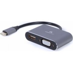 Gembird USB Type-C to HDMI + VGA Display Adapter Space Grey
