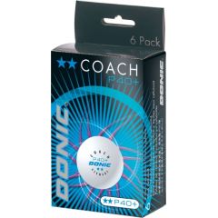 Table tennis ball DONIC P40+  Coach 2 star 6 pcs White