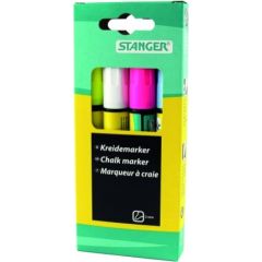 STANGER chalk MARKER, 3-5 mm, set 4 pcs 620030