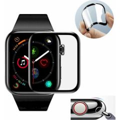 Fusion ceramic glass 9D aizsargstikls pilnam ekrānam Apple Watch 1 / 2 / 3 42mm melns Ekrānu aizsardzība