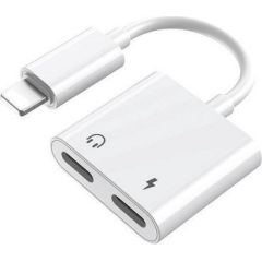 Remax RL-LA07i Lightning uz 2x Lightning Adapteris ( Austiņām un Lādēšanai) Balts Adapteri