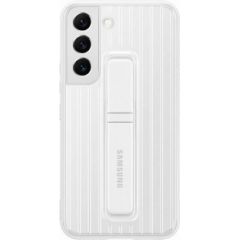 Samsung Galaxy S22 Protective Standing Cover with Strap White