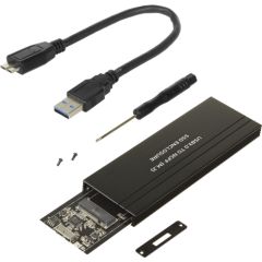 Maclean MCE582 SSD Case Adapter SSD M.2, NGFF, USB 3.0, Sizes 2230/2240/2260/2280, Aluminum enclosure,