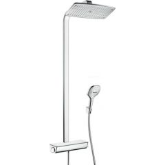 Hansgrohe Raindance Select E 360 1jet Showerpipe ar augšējo dušu, rokas dušas klausuli un termostatu, hroms