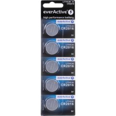 Lithium batteries mini everActive CR2016 blister 5 pcs. Baterijas un akumulatori