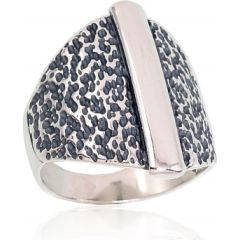 Серебряное кольцо #2101674(POx-Bk), Серебро	925°, оксид (покрытие), Размер: 18.5, 6.5 гр.