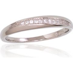 Серебряное кольцо #2101647(PRh-Gr)_CZ, Серебро	925°, родий (покрытие), Цирконы , Размер: 15.5, 1.5 гр.