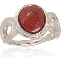 Серебряное кольцо #2101729(PRh-Gr)_JA-BR, Серебро	925°, родий (покрытие), Яшма , Размер: 17.5, 5 гр.