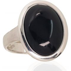 Серебряное кольцо #2101728(PRh-Gr)_ON, Серебро	925°, родий (покрытие), Оникс , Размер: 17, 5.4 гр.