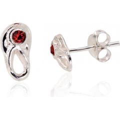 Sudraba auskari-puseti #2203300(POx-Bk)_CZ-R, Sudrabs	925°, oksids (pārklājums), Cirkoni , 0.5 gr. Puseti