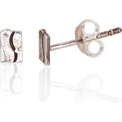 Sudraba auskari-puseti #2203459(POx-Bk), Sudrabs	925°, oksids (pārklājums), 0.5 gr. Puseti