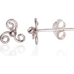 Sudraba auskari-puseti #2203456(POx-Bk), Sudrabs	925°, oksids (pārklājums), 0.5 gr. Puseti