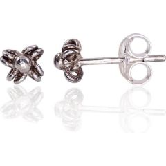 Sudraba auskari-puseti #2203453(POx-Bk), Sudrabs	925°, oksids (pārklājums), 0.5 gr. Puseti