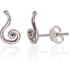 Sudraba auskari-puseti #2203451(POx-Bk), Sudrabs	925°, oksids (pārklājums), 0.7 gr. Puseti