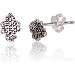 Sudraba auskari-puseti #2203449(POx-Bk), Sudrabs	925°, oksids (pārklājums), 0.5 gr. Puseti