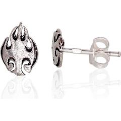 Sudraba auskari-puseti #2203440(POx-Bk), Sudrabs	925°, oksids (pārklājums), 0.7 gr. Puseti