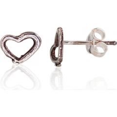 Sudraba auskari-puseti #2203427(POx-Bk), Sudrabs	925°, oksids (pārklājums), 0.5 gr. Puseti