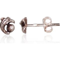 Sudraba auskari-puseti #2203390(POx-Bk), Sudrabs	925°, oksids (pārklājums), 0.7 gr. Puseti