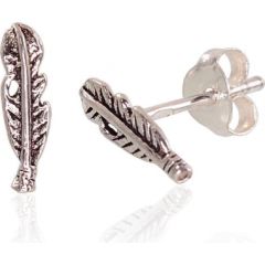 Sudraba auskari-puseti #2203359(POx-Bk), Sudrabs	925°, oksids (pārklājums), 0.5 gr. Puseti