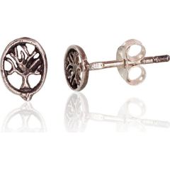 Sudraba auskari-puseti #2203352(POx-Bk), Sudrabs	925°, oksids (pārklājums), 0.6 gr. Puseti