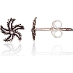 Sudraba auskari-puseti #2203345(POx-Bk), Sudrabs	925°, oksids (pārklājums), 0.6 gr. Puseti