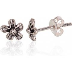 Sudraba auskari-puseti #2203343(POx-Bk), Sudrabs	925°, oksids (pārklājums), 0.6 gr. Puseti