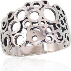 Серебряное кольцо #2101669(POx-Bk), Серебро	925°, оксид (покрытие), Размер: 17, 3.1 гр.
