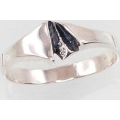 Серебряное кольцо #2101389(POX-BK), Серебро	925°, оксид (покрытие), Размер: 16.5, 2 гр.