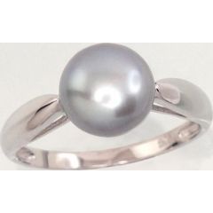 Sudraba gredzens #2101458(PRH-GR)_PE-GR, Sudrabs	925°, rodijs (pārklājums),  pērles , Izmērs: 16.5, 2.2 gr.