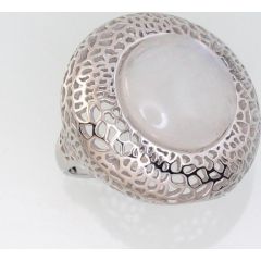 Серебряное кольцо #2101451(PRH-GR)_MS, Серебро	925°, родий (покрытие), Лунный камень , Размер: 17.5, 7.2 гр.