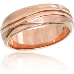 Laulību zelta gredzens #1100545(AU-R) (Gredzena biezums 6mm), Sarkanais zelts	585°, Izmērs: 17, 5.37 gr.