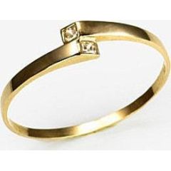 Золотое кольцо #1100003(AU-Y)_CZ, Желтое золото	585°, Цирконы , Размер: 16.25, 1.03 гр.