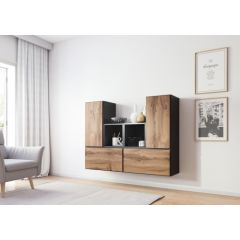 Cama Meble Cama living room furniture set ROCO 18 (4xRO3 + 2xRO6) antracite/wotan oak