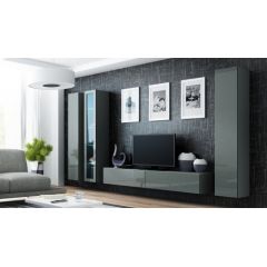 Cama Meble Cama Living room cabinet set VIGO 2 grey/grey gloss