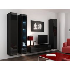Cama Meble Cama Living room cabinet set VIGO 15 black/black gloss