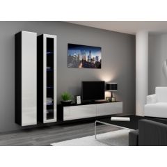 Cama Meble Cama Living room cabinet set VIGO 3 black/white gloss