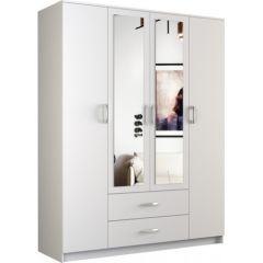 Top E Shop Topeshop ROMANA 160 BIEL bedroom wardrobe/closet 11 shelves 4 door(s) White