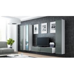 Cama Meble Cama Living room cabinet set VIGO 15 white/grey gloss